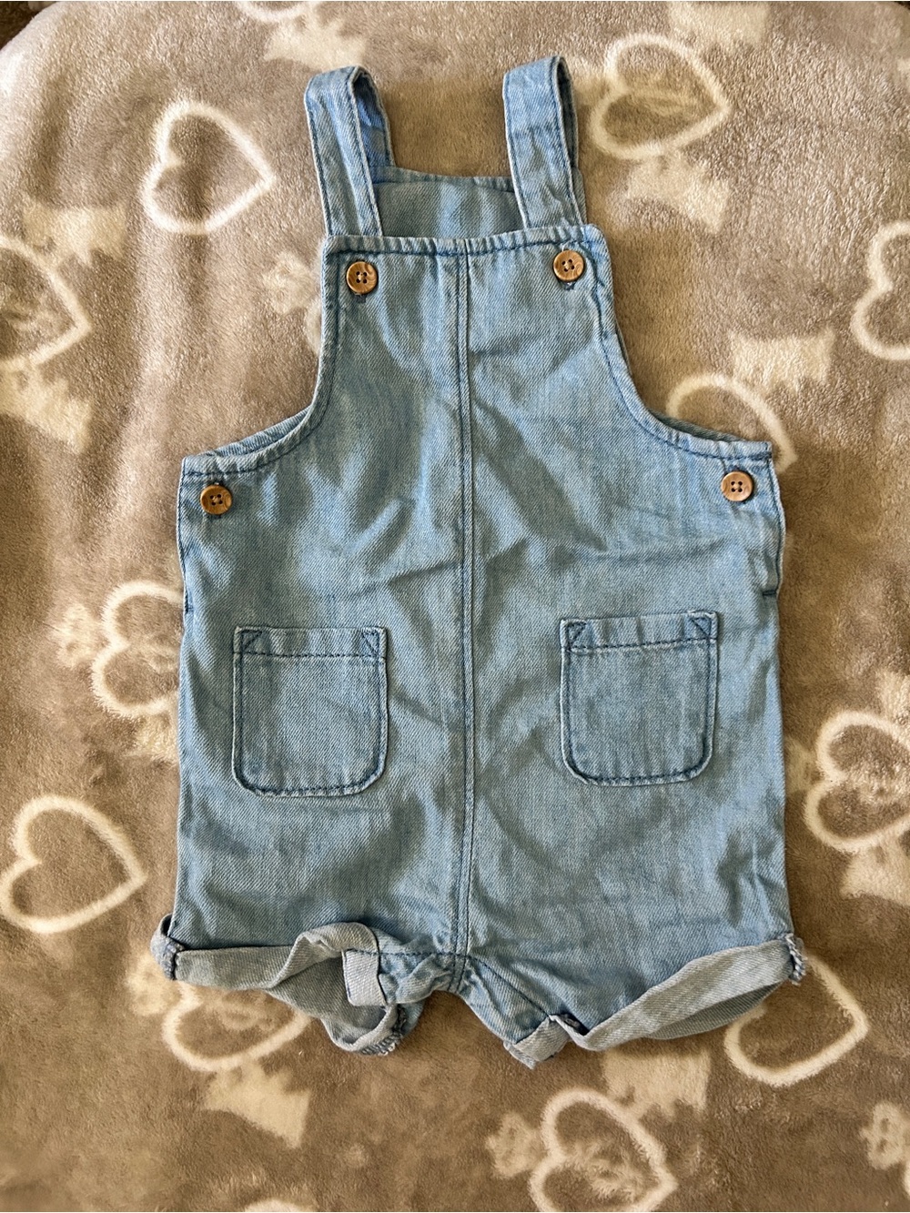 Light Blue Denim Kids Romper Overalls